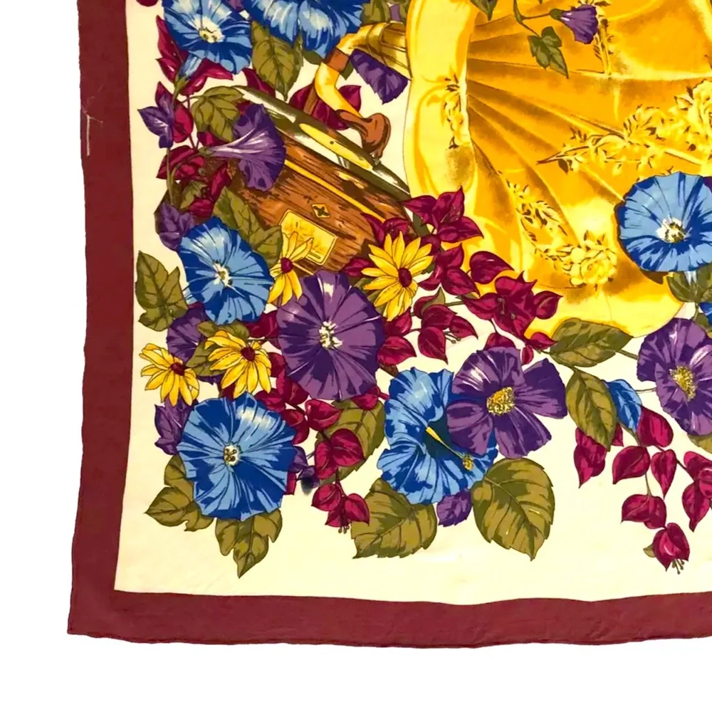 214 Christian Dior Le Fleur De Jardin Silk Scarf